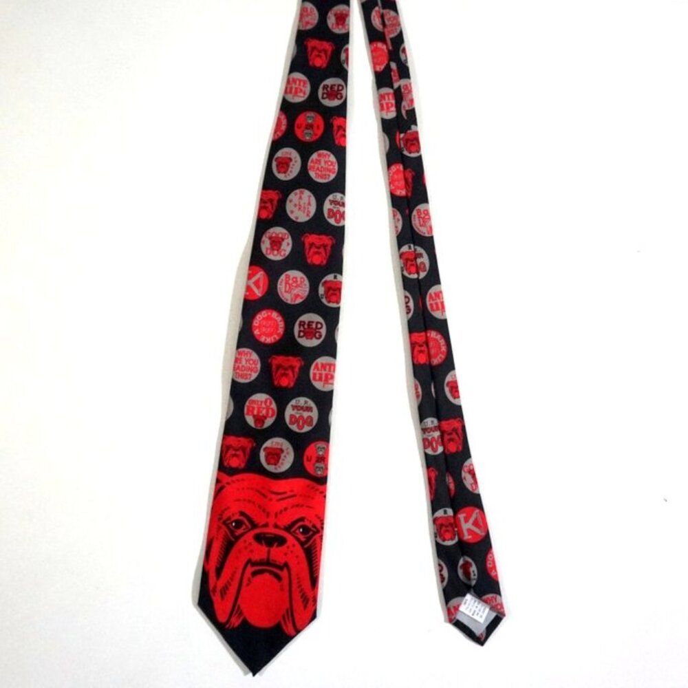 Red Dog Beer Silk Men's Neck Tie by Ralph Marlin Style EUC